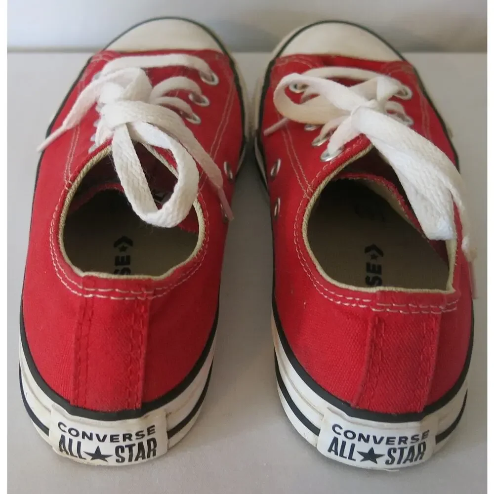 Converse All Star Low Lace Up Tennis Shoes Sneakers Size 2 Youth Red Classic
